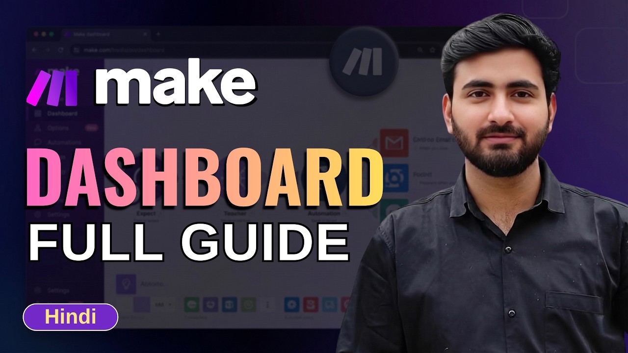 Make.com Dashboard A to Z Explained | Complete Beginner Guide | Make.com Full Course Hindi (Ep - 3)