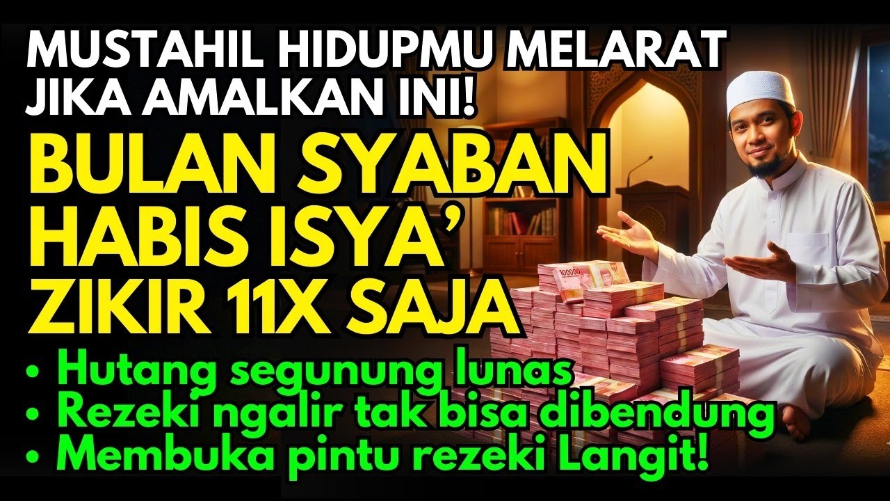 HIDUPMU 180° BERUBAH KAYA‼️Bulan Syaban Baca Zikir 11x Habis Isya, Rezeki Ngalir Deras Tanpa Henti