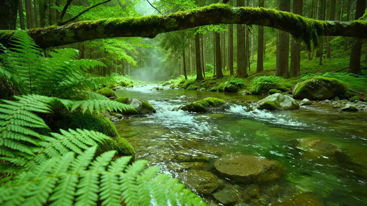 Calming Forest Ambience, Birds Singing & Beautiful Stream Sounds for Deep Sleep,Study Focus,Medicine