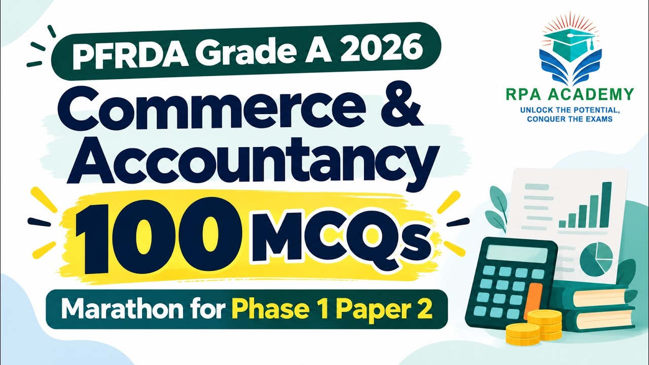 PFRDA Grade A 2026 | Commerce & Accountancy | 100 MCQs Marathon | Phase 1 Paper 2