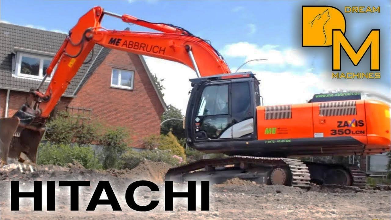 HITACHI ZAXIS 350 excavator clearing construction site after house demolition DREAM MACHINES