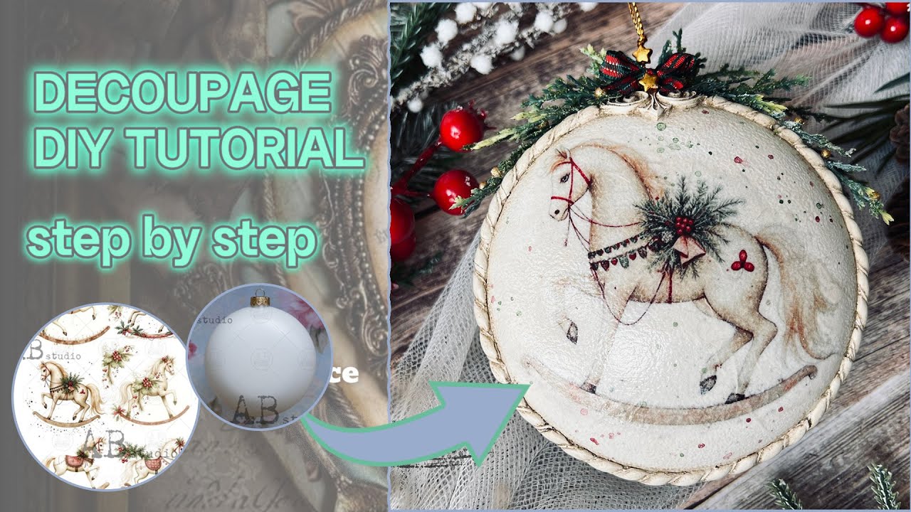 Decoupage christmas medalion DIY