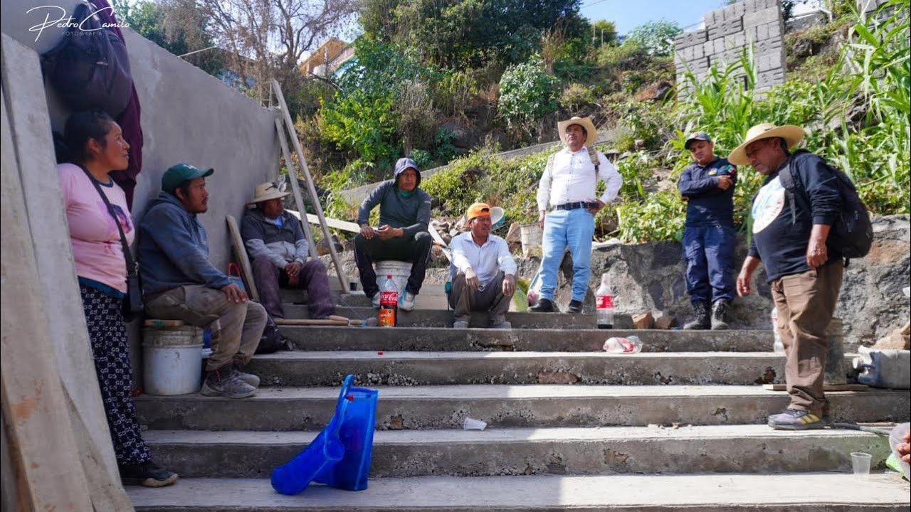 Consejo Purépecha celebra con trabajadores la obra de la subida principal en Uranden Michoacán
