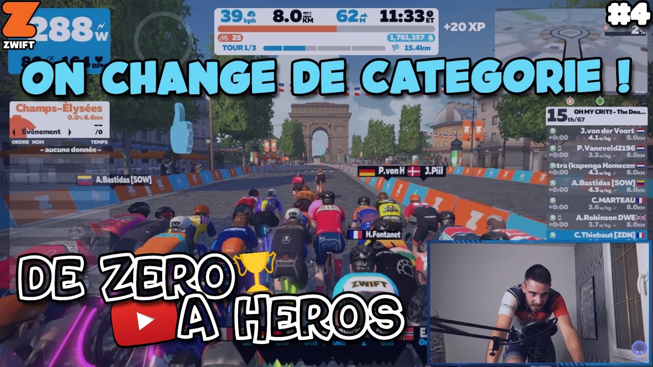 COURSE ZWIFT - On CHANGE de CATEGORIE pour courir sur LES CHAMPS ELYSEES (Paris) : On donne tout #4