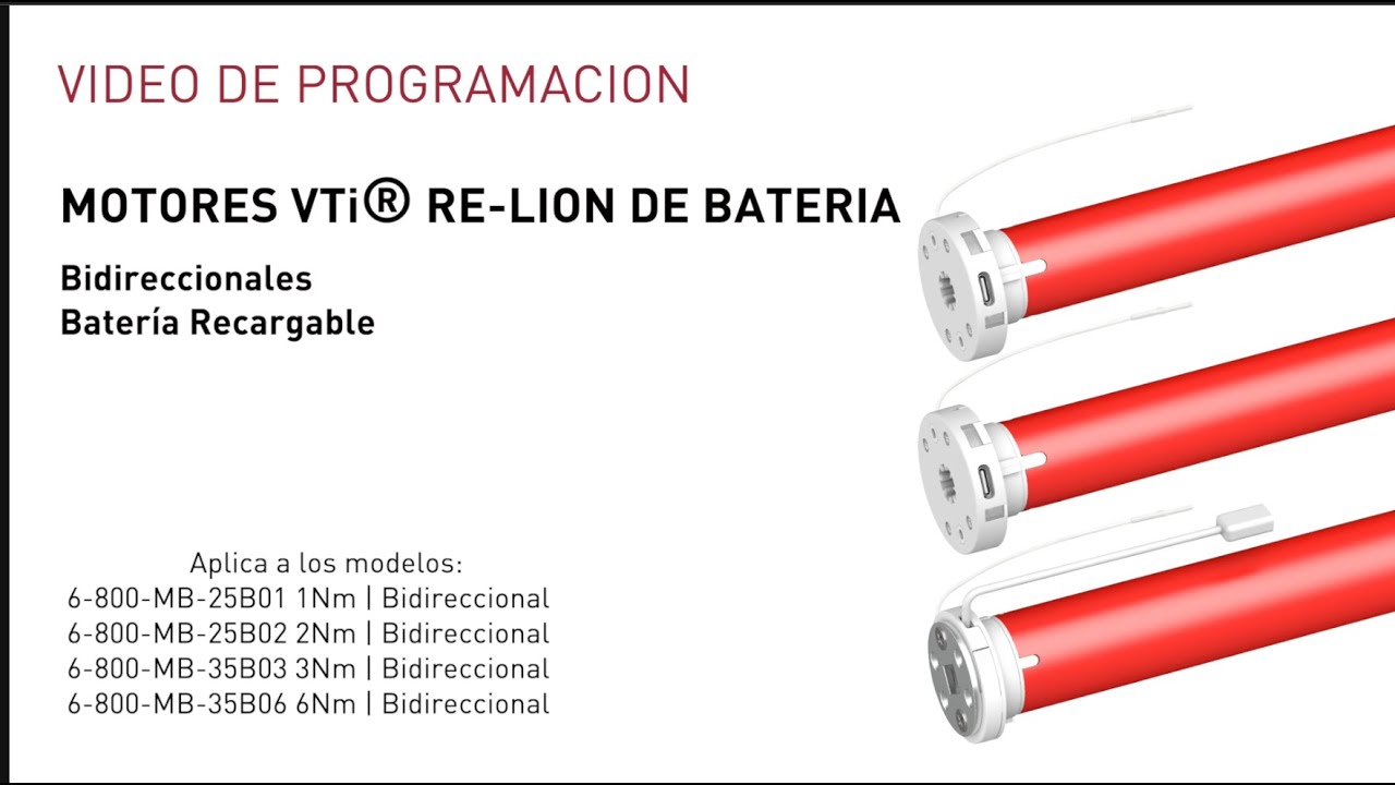 Motor VTi RE-LION Unidireccional de batería-Instrucciones de Programación