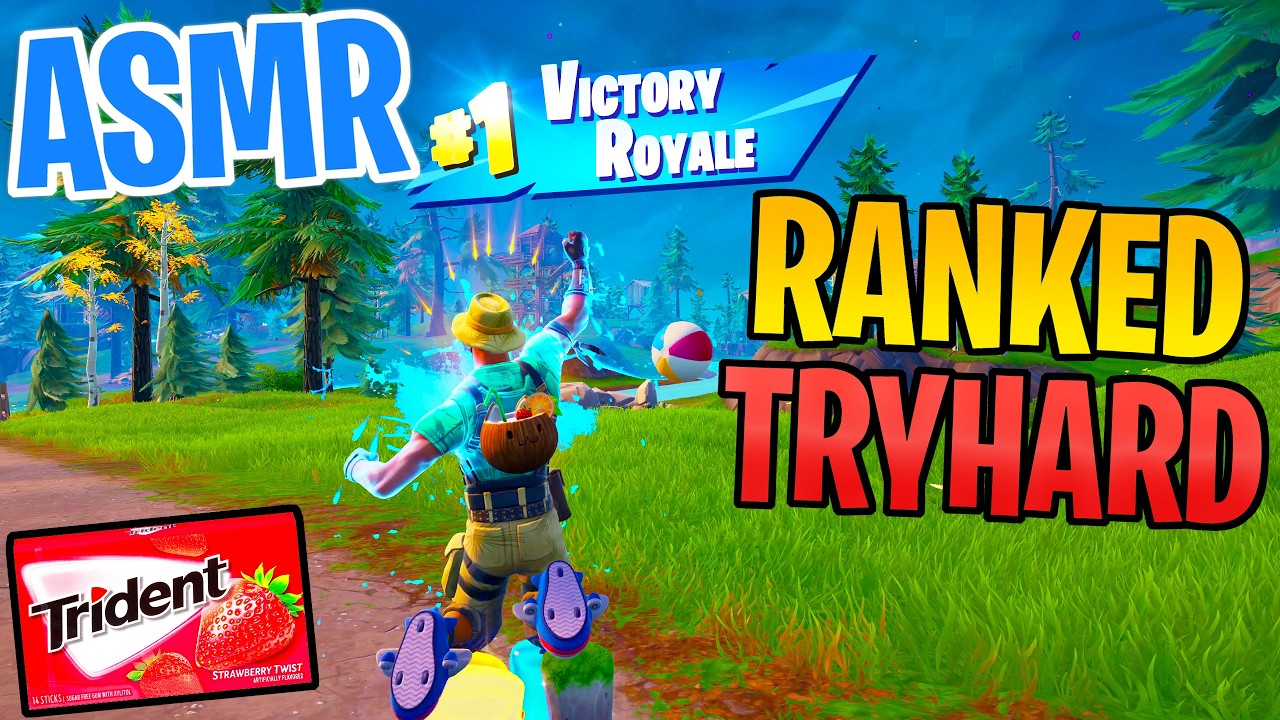 ASMR Gaming 😴 Fortnite Ranked Tryhard Wins! Relaxing Gum Chewing 🎮🎧 Controller Sounds + Whispering 💤