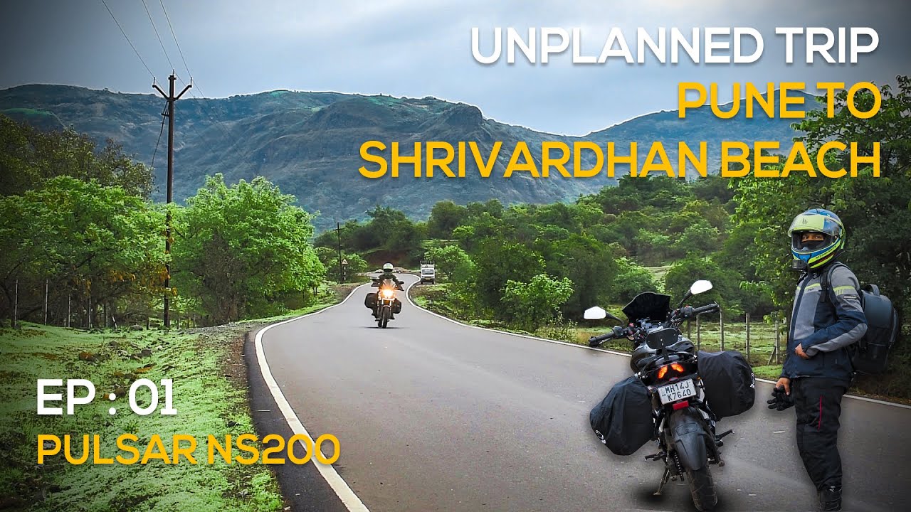 Unplanned Monsoon Trip | EP. 1 | Pune to Shrivardhan Beach | Pulsar NS200 | Karan RG