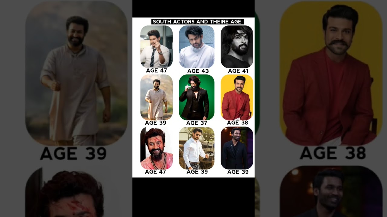 South Actors And Theire Real Age #alluarjun #prabhas #yash #ramcharan #shorts #youtubeshorts