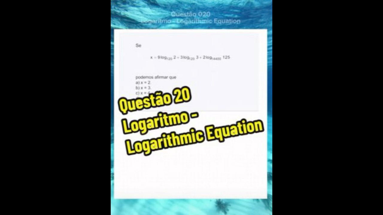 Quest&atilde;o de Logaritmo - ITA