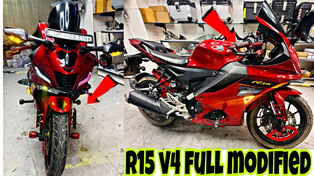 R15 Modified | to Look Like moster Full Custom Build! | r15 v4 modified red beauty 🔥