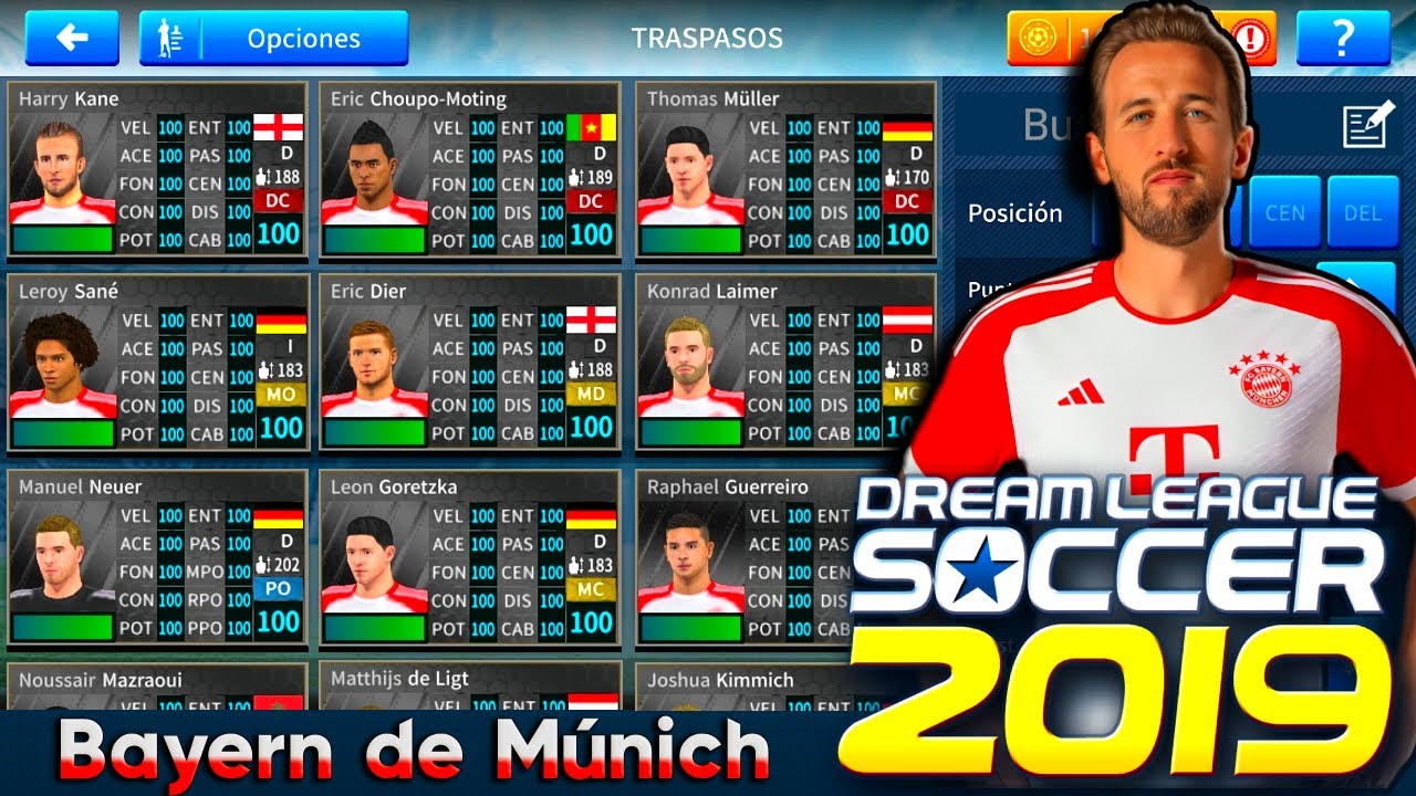 Plantilla de Bayern Múnich para el dls 2024-2025 (Dream league soccer 19)