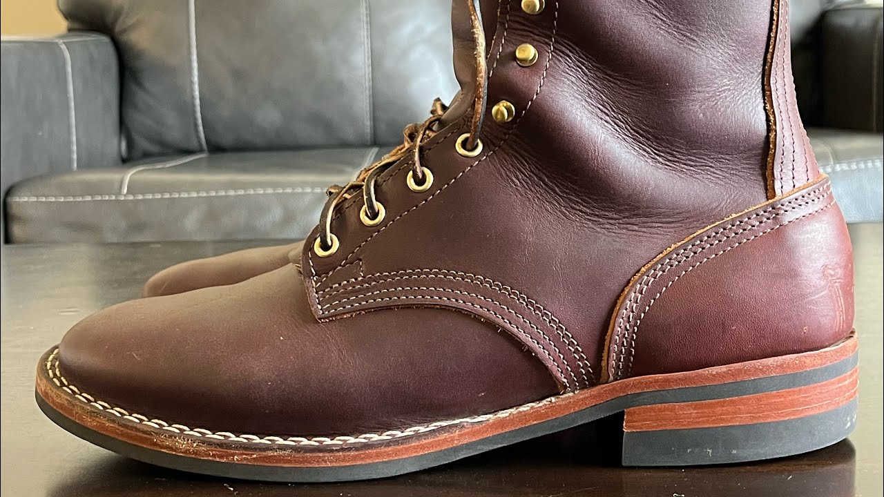 Nicks chestnut oiled latigo MTO 1 month wear update. My GADA boot.