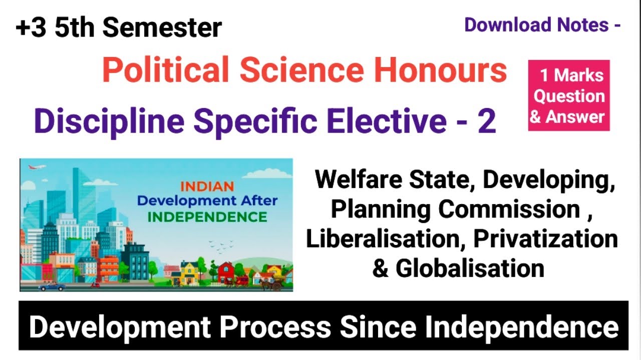 +3 5th Semester | Pol.Sci. Honours | DSE - 2 | Developing Process Science Independence 1 Mark's Q&A