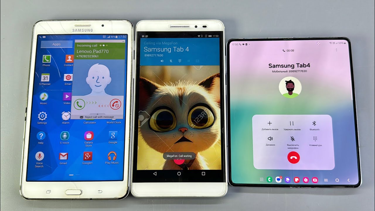 Lenovo Tablet M770+ Samsung Tab4 incoming Call Samsung ZFold5 