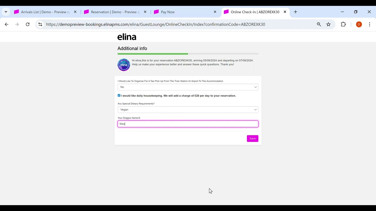 Instant Access Pre-check in Including Updating OTA Proxy Email Address