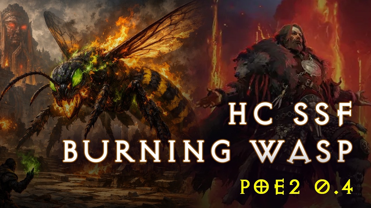 [POE2] 0.4 HC SSF Burning Wasp Shaman Minion Build - End Game Contents