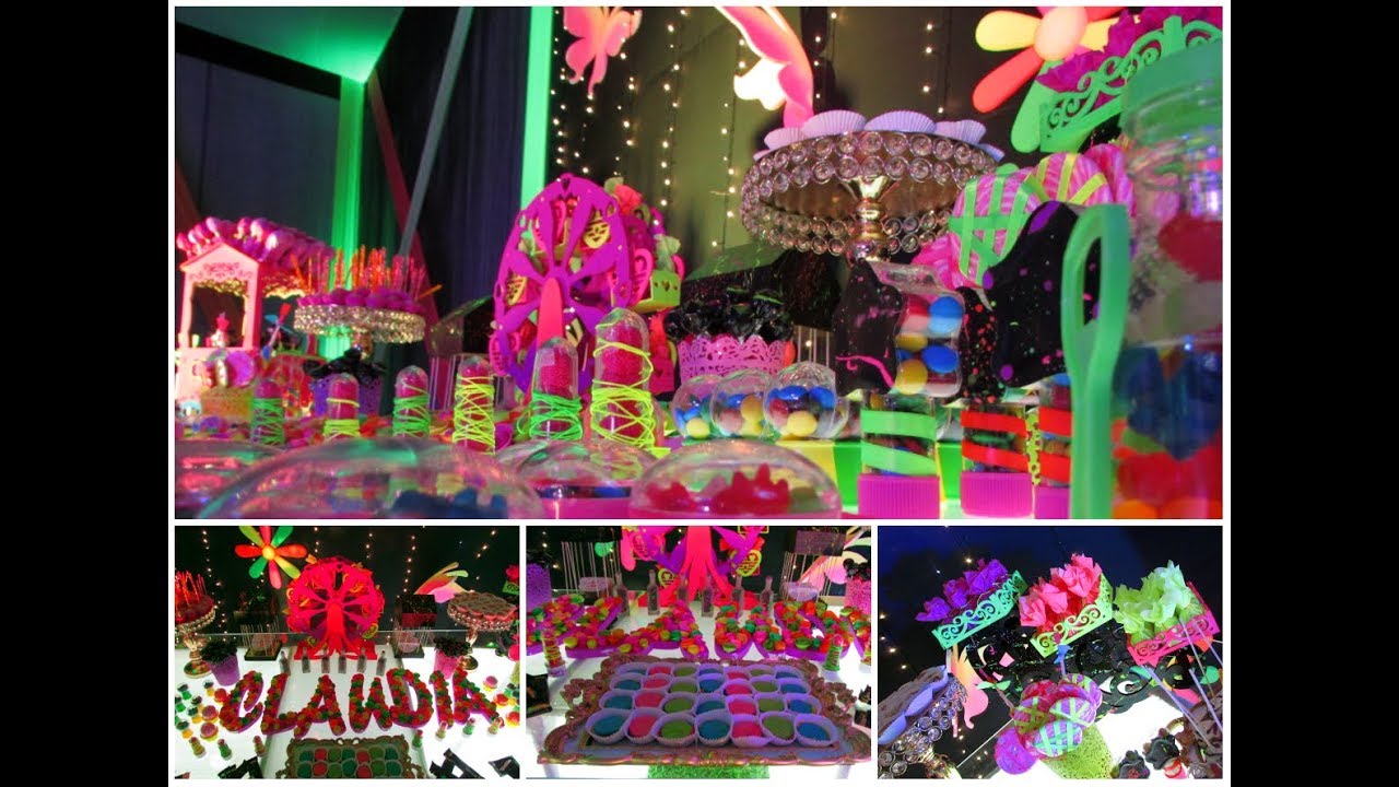 NEON PARTY / Cómo hacer una mesa de dulces fiesta Neon