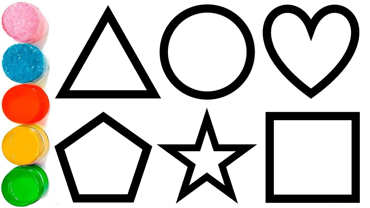 Shapes drawing for kids, Learn 2d shapes, colors for toddlers | Preschool Learning part - 197