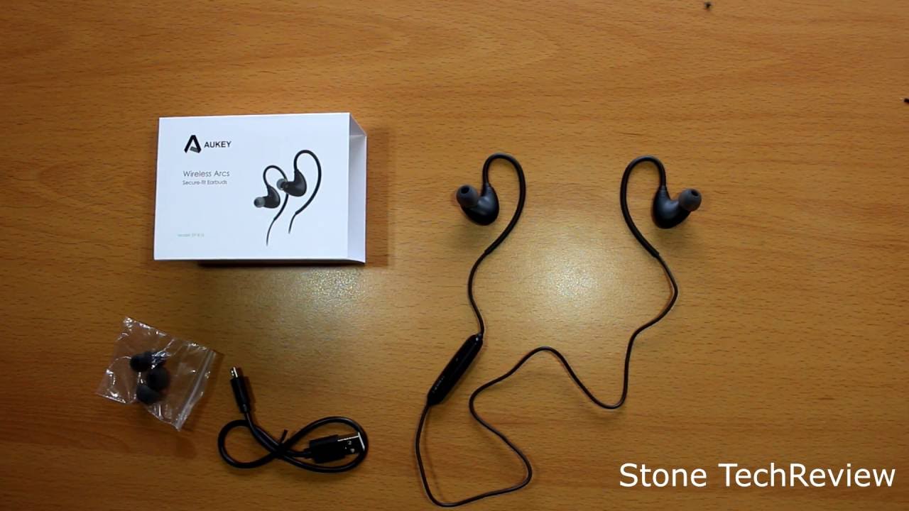 Unboxing AUKEY Arcs Bluetooth Kopfh&ouml;rer V4.1 In Ear Ohrh&ouml;rer mit Mikrofon schwei&szlig;abweisend, Stereo