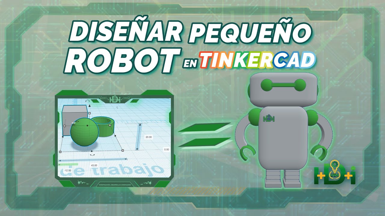 Diseñar pequeño robot 3D en Tinkercad | Tutorial fácil y divertido para aprender