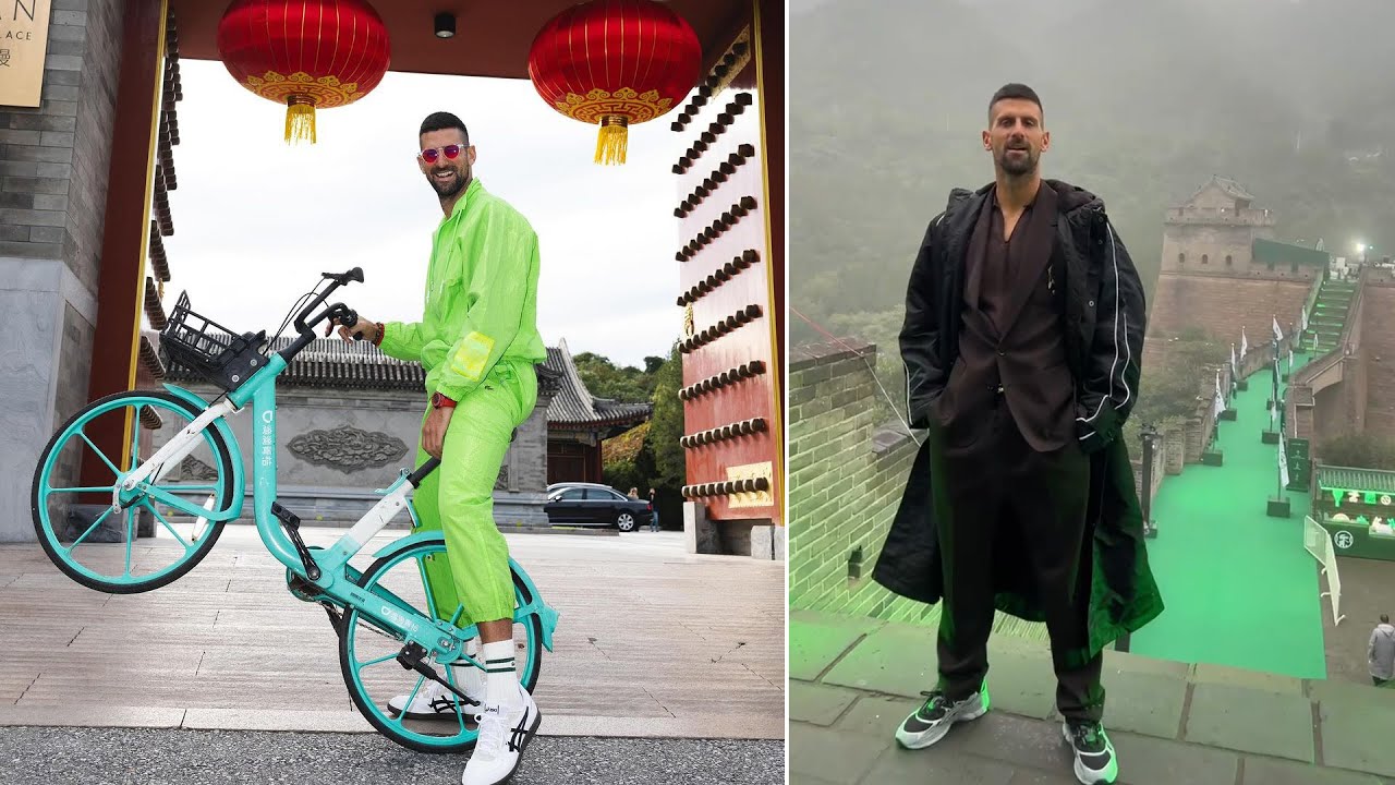 Novak Djokovic Arrives In CHINA And Plays Tennis On The Great Wall Of China