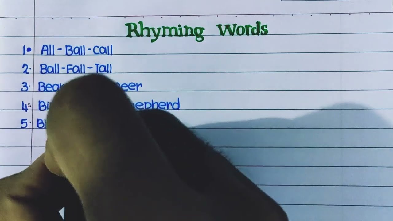 Rhyming words || Writing Rhyming words || Infinite alpha