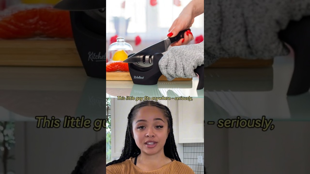 "4-in-1 Kitchen Knife Sharpener 🔪 Repair, Restore & Polish with Cut-Resistant Glove!"