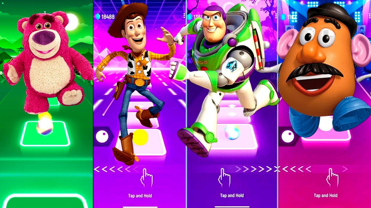 Tiles Hop Toy Story Lotso vs Sheriff Woody vs Buzz Lightyear vs Potato