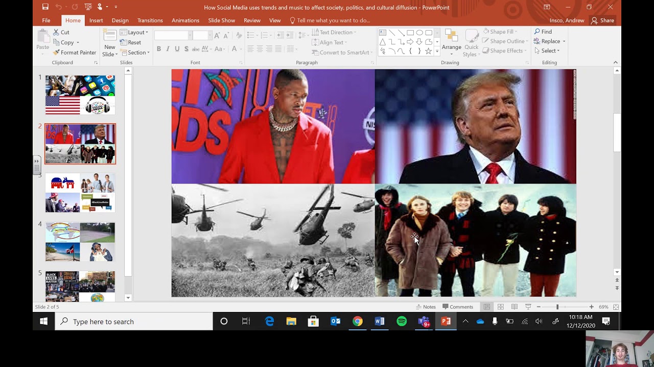 How Social Media uses trends and music to affect political movements, cultural diffusion, society.