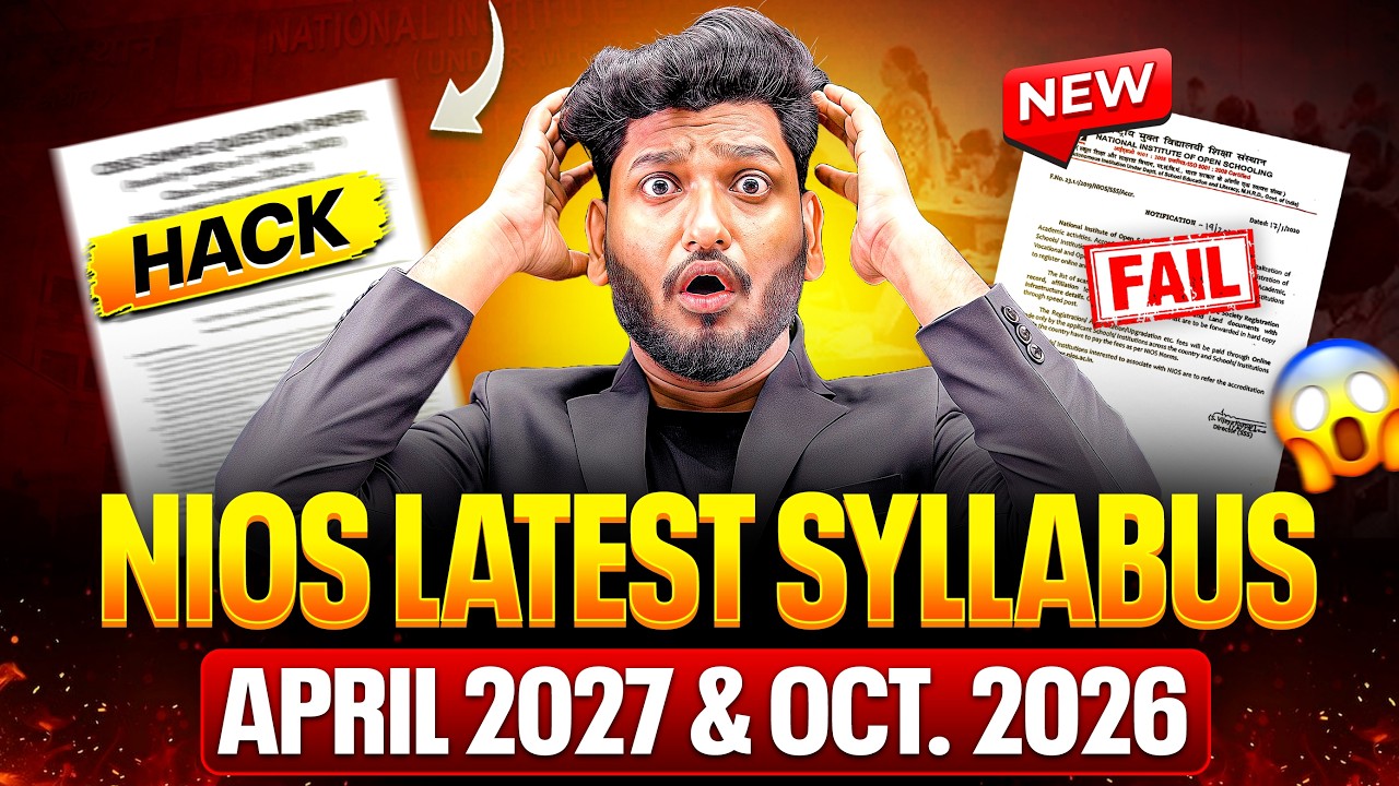 NIOS New Syllabus 😱 October 2026 & April 2027 | Pass Trick for Theory Exams