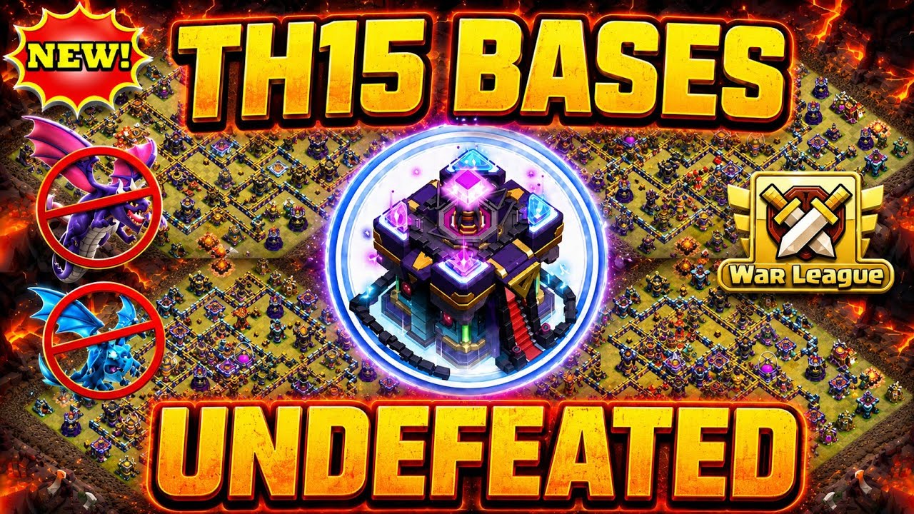 🔥 TOP 10 TH15 WAR BASES 2026 🛡️ | Anti 3 Star CWL + Ranked Mode Bases | Clash of Clans