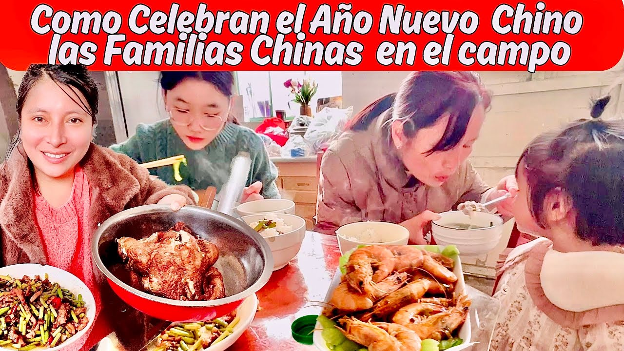 Peruana en China Celebrando el Año Nuevo chino en el campo con una familia china.