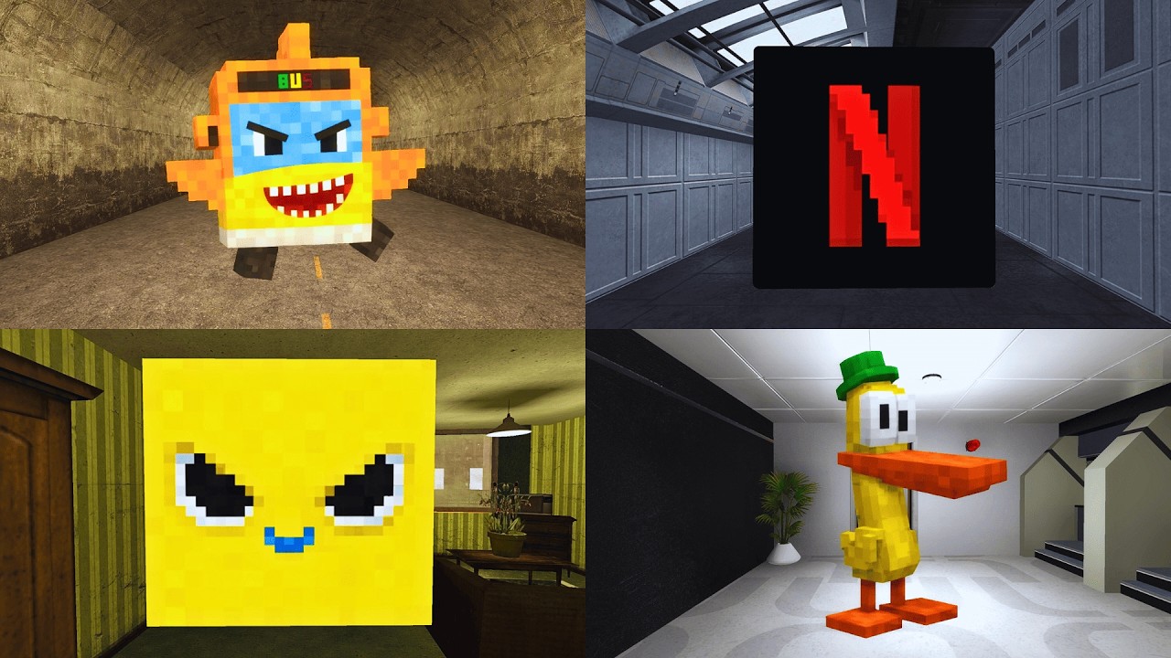 Minecraft Murals V7 l MINECRAFTIFIED NEXTBOTS Compilation l Garry's Mod Nextbots