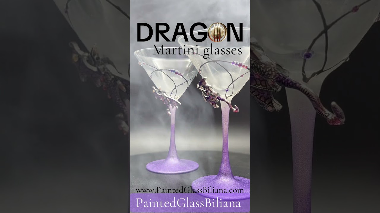 Purple dragon martini glasses 
