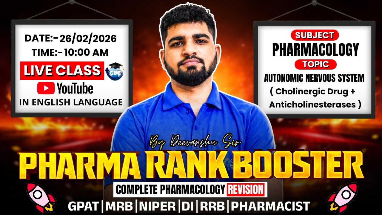 L-7 | Autonomic Nervous System (Cholinergic Drugs + Anticholinesterases) Pharma Rank Booster Series