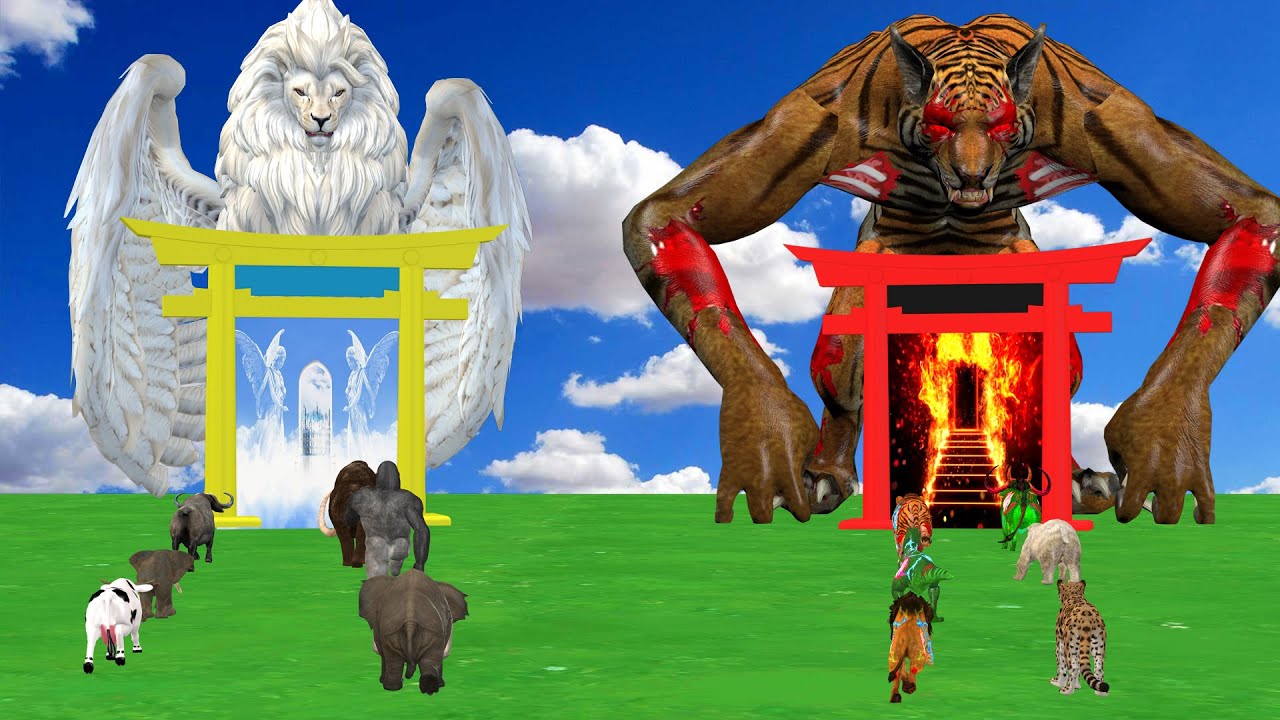 Heaven or Hell? Mammoths Cattle vs 5 Lions Wolves vs Elephant &ndash; Mammoth Rescues Baby Calf!