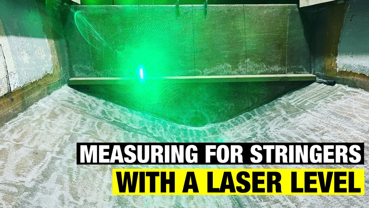 Using a LASER LEVEL to MEASURE for STRINGERS| Pacemaker 20ft | Full BOAT RESTORATION V2 - Part 13