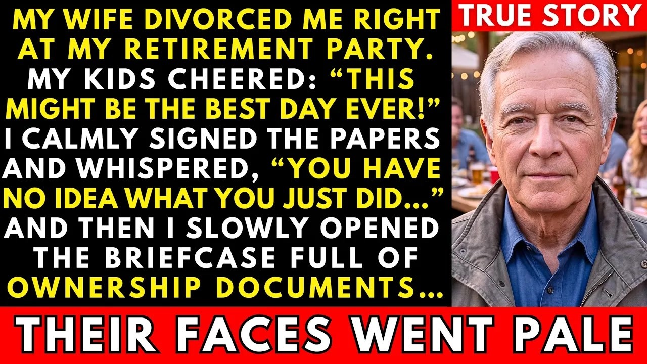 My Wife Served Me Divorce Papers At My Retirement Party While My Kids Clapped  Now They Regret…