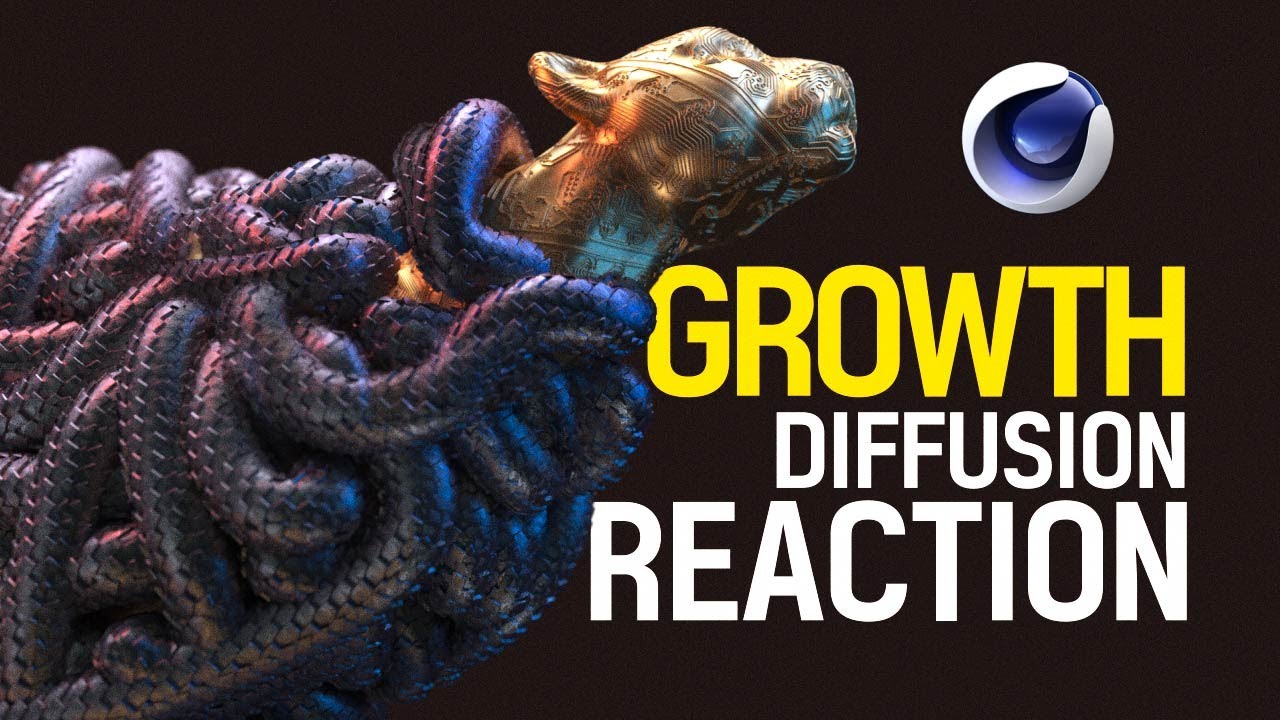 CINEMA 4D Growth Diffusion Reaction Tutorial l 오브젝트에 반응하여 확산(성장)