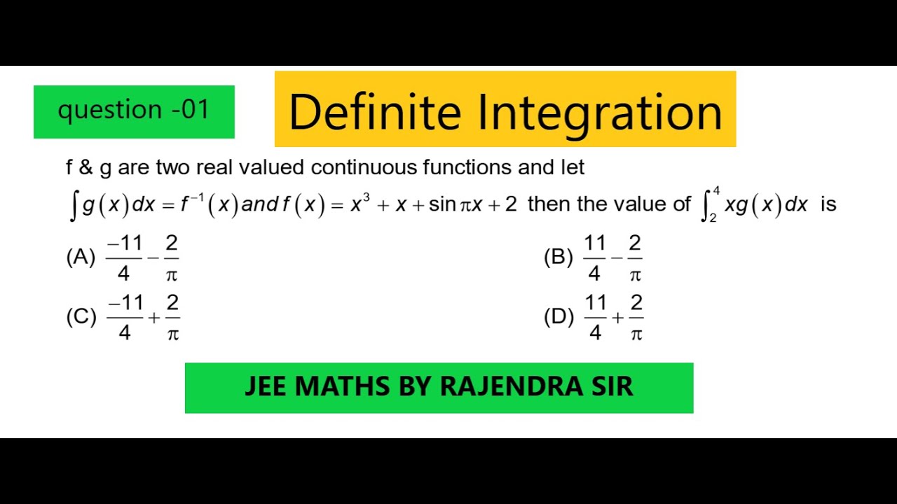 definite Integration JEE Problem | Inverse Function Trick | JEE Maths by Rajendra Sir