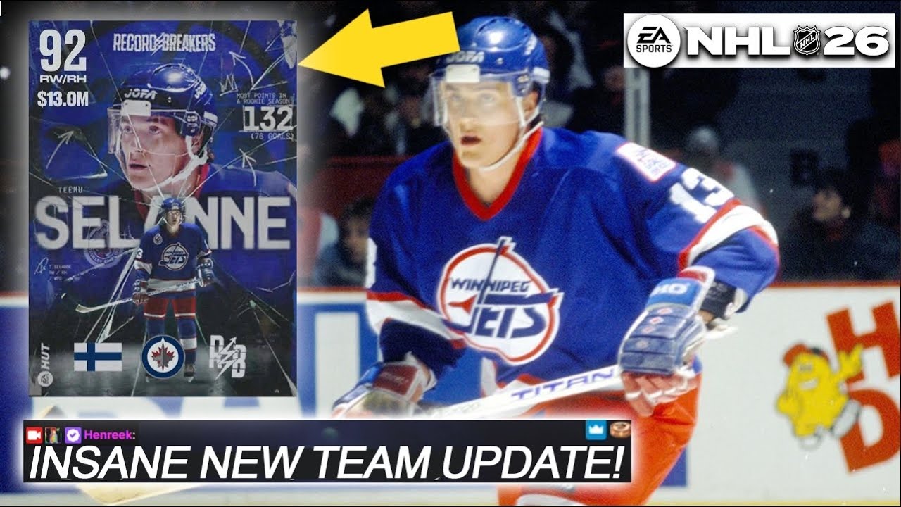MY NEW INSANE TEAM UPDATE WITH SELANNE! I NHL 26 HUT