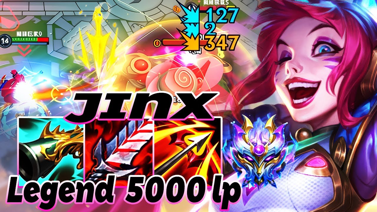 Wild Rift China Sever Top100 Pro Gameplay - Legend 5000 lp - Jinx 21 -1 -5 MVP