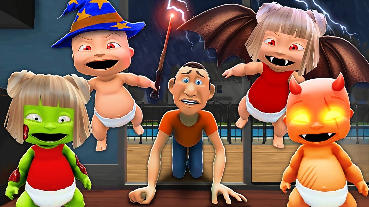 Baby & Girlfriend Become 100 HALLOWEEN MONSTERS!