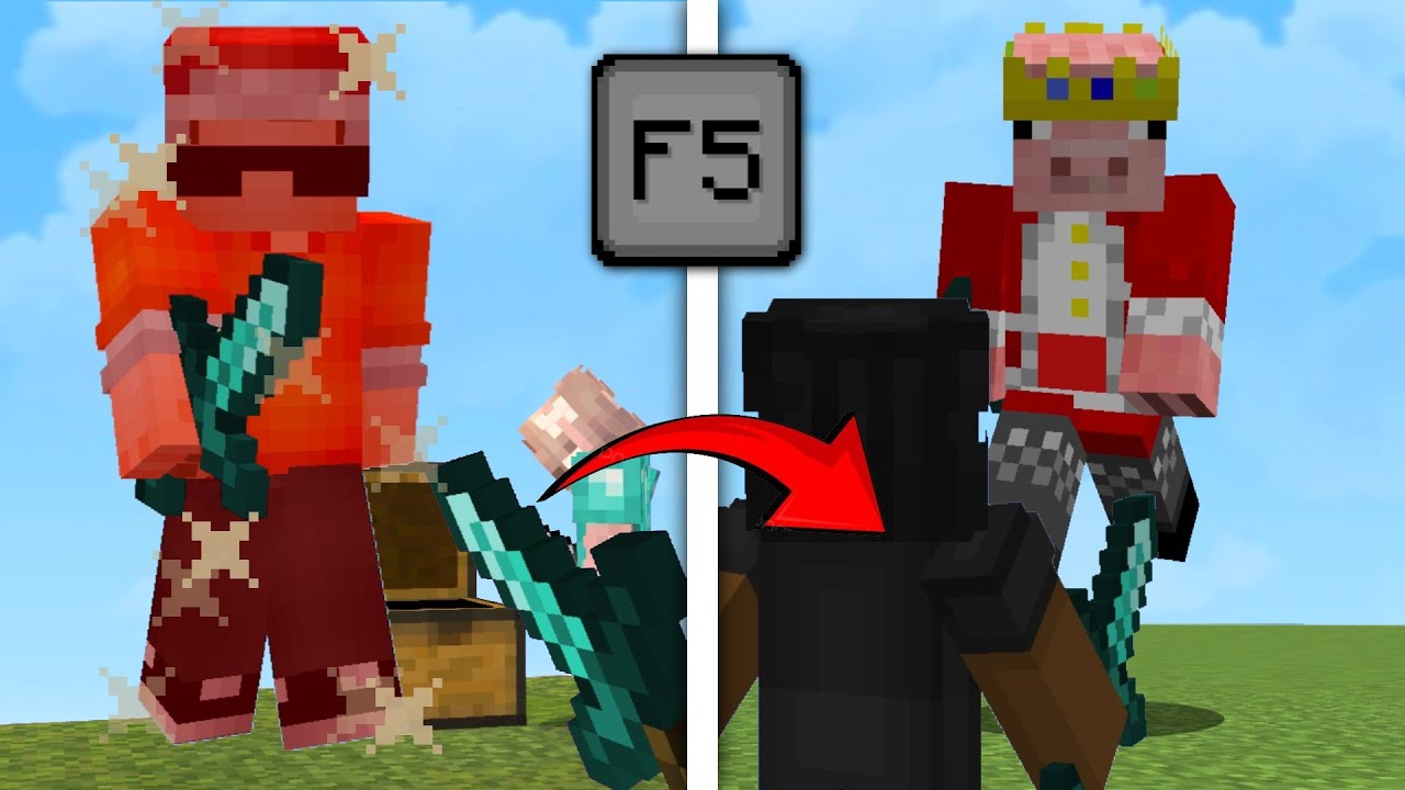 3rd person view Skywars gameplay | Cubecraft
