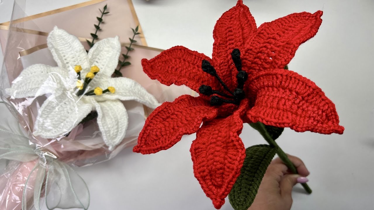 Tutorial Lirio tejido a Crochet💚Mayelin Ros