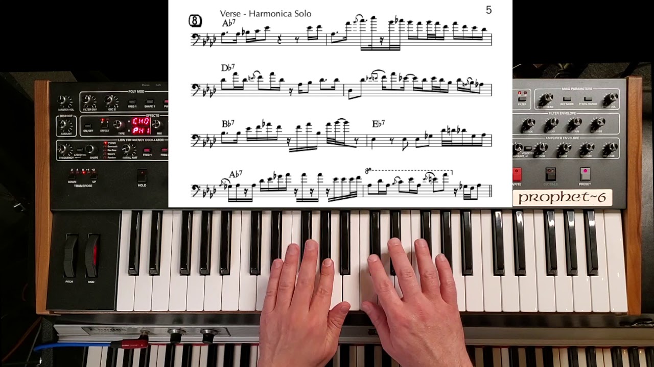 Boogie On Reggae Woman - Synth Bass Cover (with Notation)