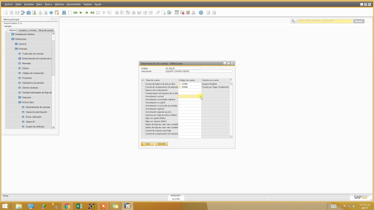 Sap Business One 9.2 Activos Fijos Determinación de Cuentas