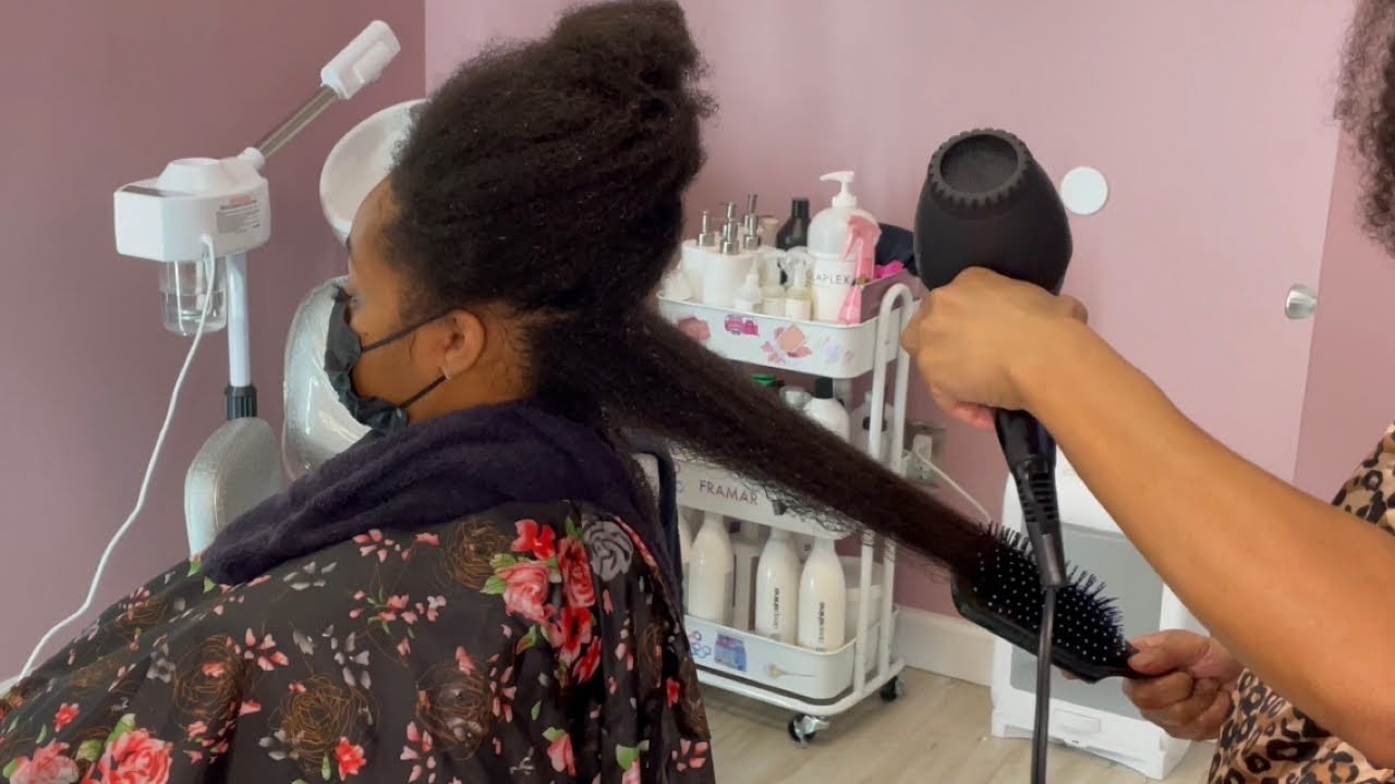 She Drove 2 1/2 hours to come see me Again | Silk Press and trim with body curls | Cassandra Olivia