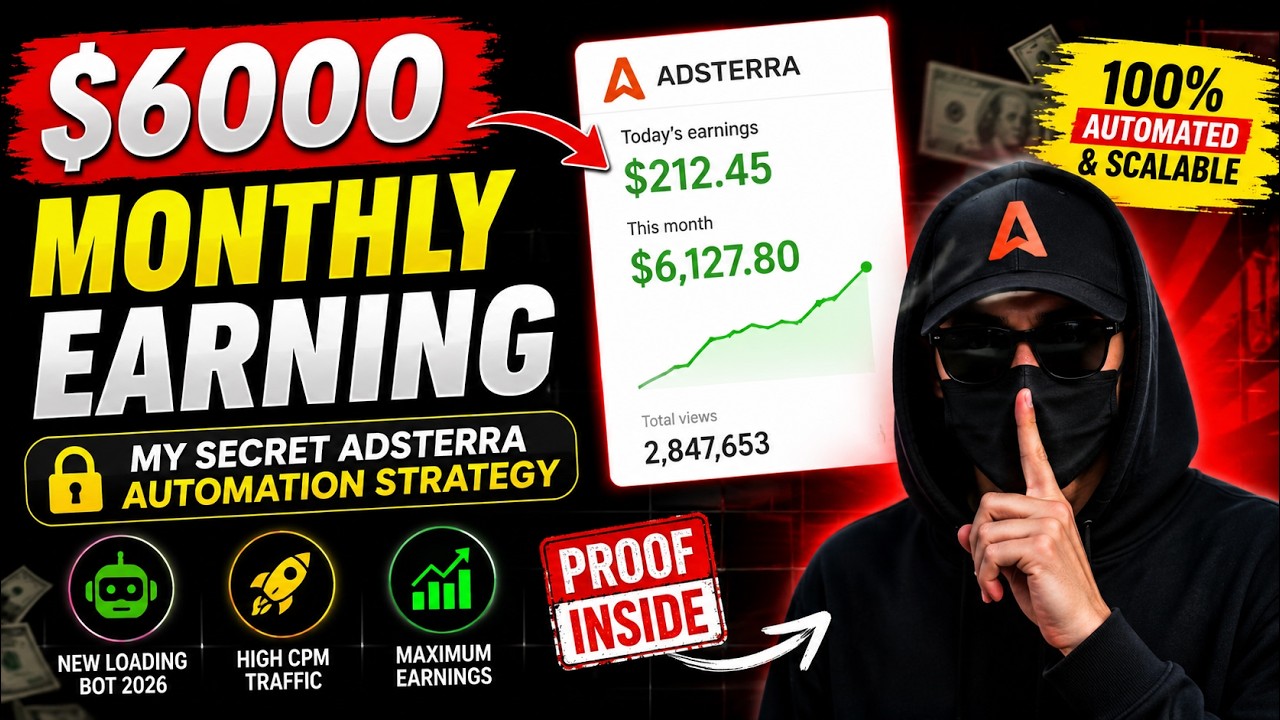 $6000 Monthly Earning: My Secret Adsterra Automation Strategy | Adsterra New Loading Bot 2026