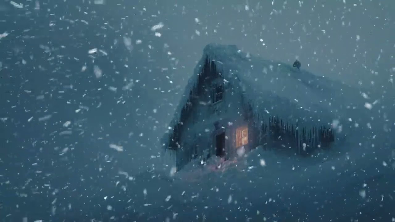 Heavy Blizzard Sound Echoing Through the Cabin | Deep Sleep Therapy & Relaxation